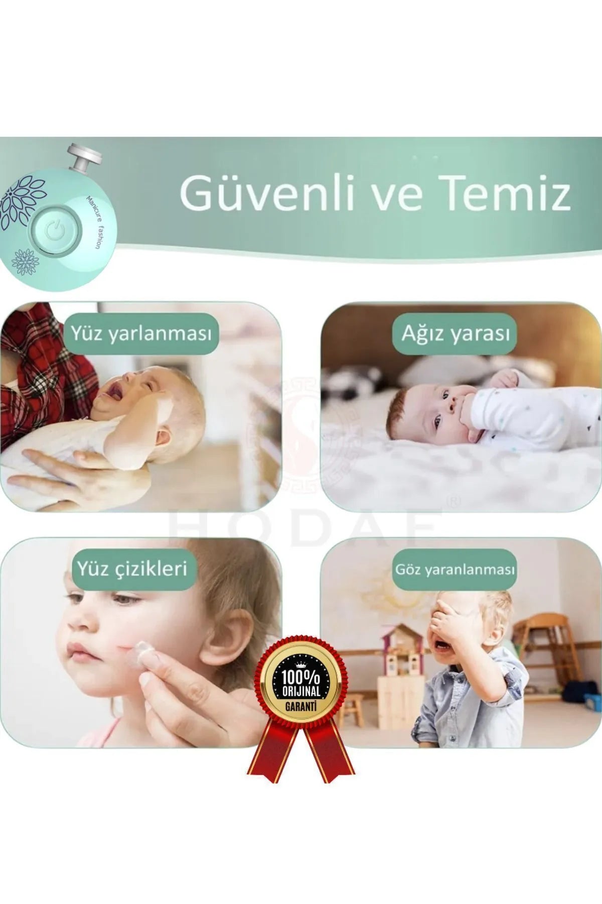 Yenidoğan Bebek Dönerli Pilli Tırnak Kesme Törpüleme Makinası Tırnak Makası Bebek Bakım